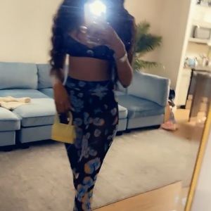 Henrik Vibskov Black Floral Pollen Leggings